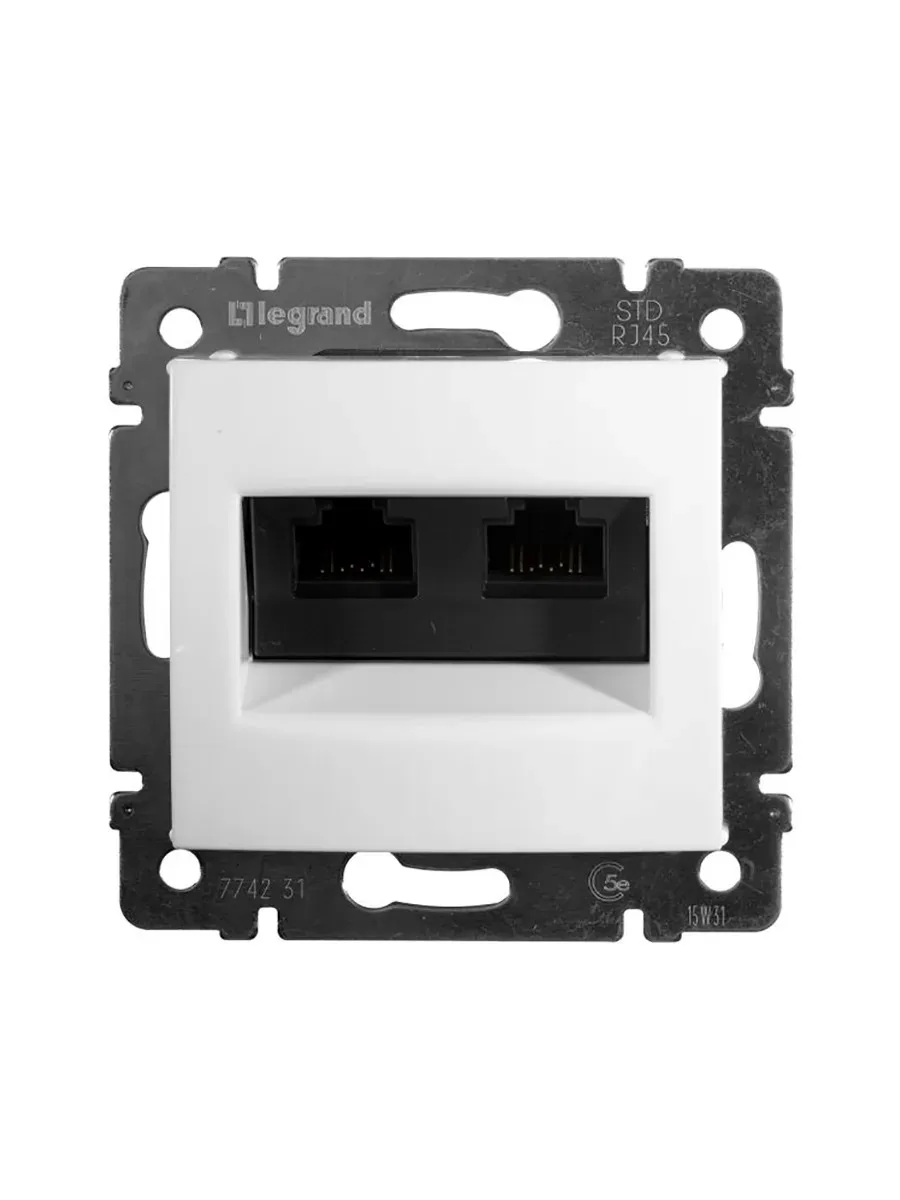 Legrand 774247 Legrand 774247 Valena Cat6 data prizi RJ45 UTP - 2çıkış Beyaz - Görsel 1