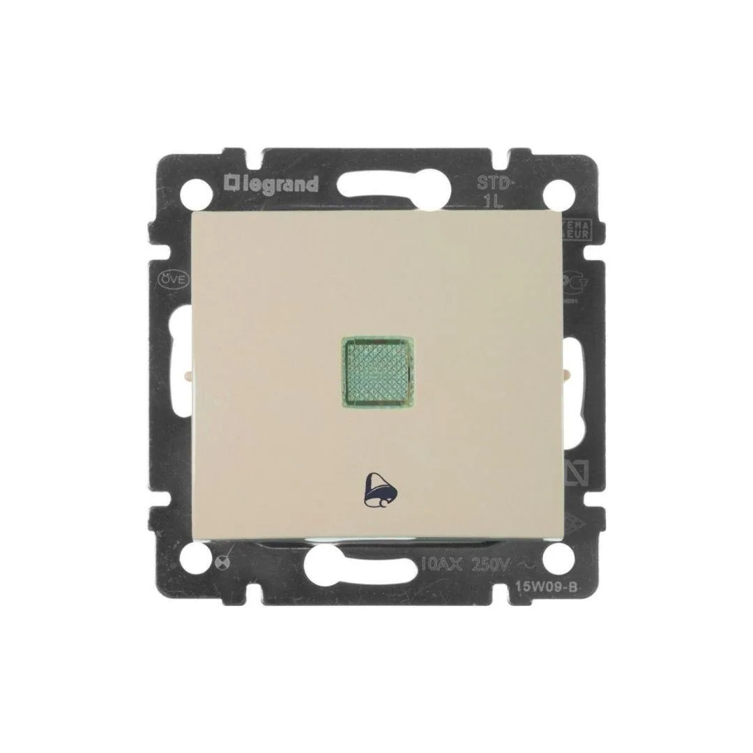 Legrand 774315 Valena Işıklı zil butonu (çan sembollü) Bej