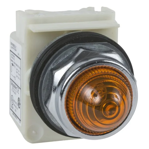 Schneider 9001KP35LYA9 30mm 24V AC/DC Ba 9S IP66 Beyaz Parlak Led Sekizgen Pilot Işığı