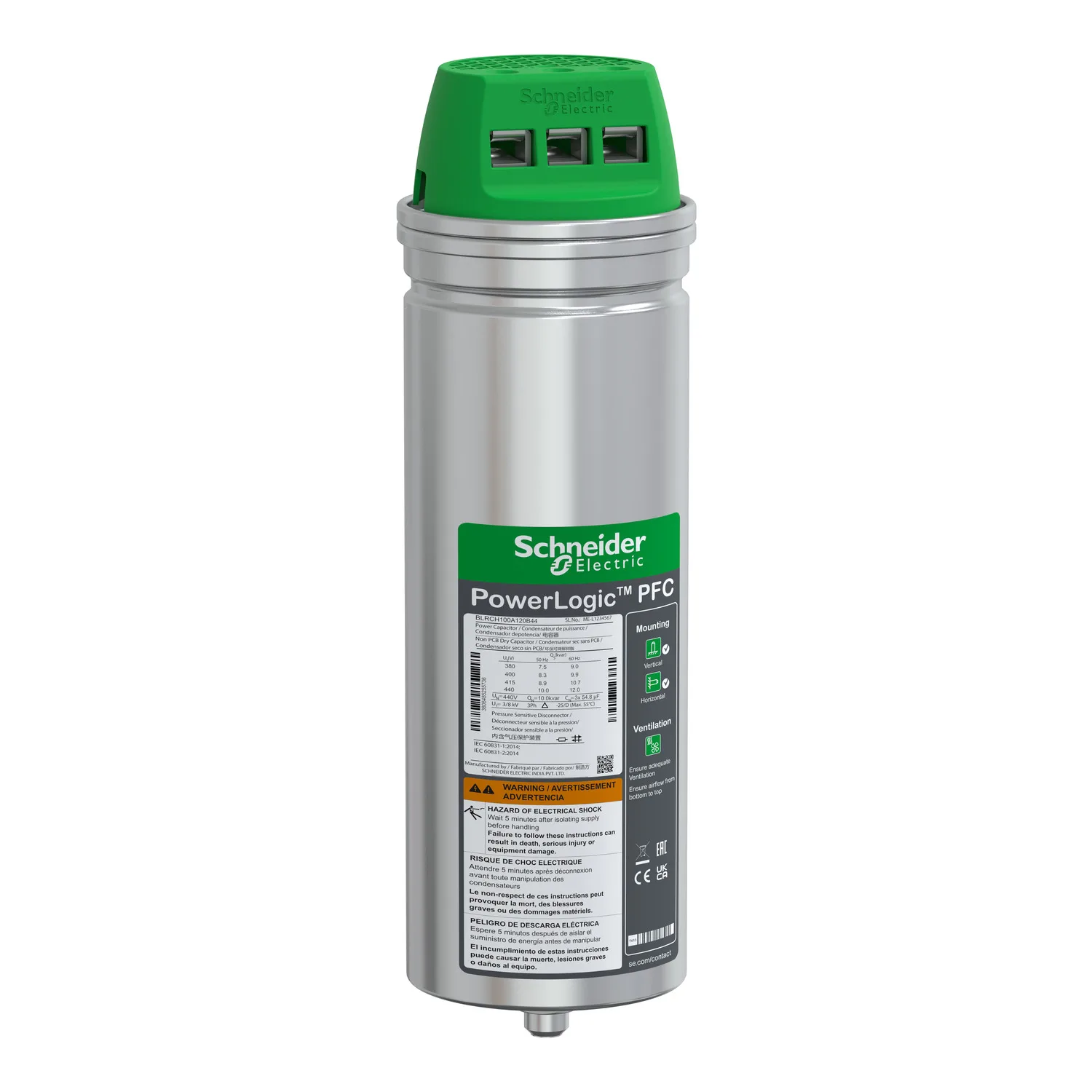 BLRCH100A120B44 - Main Schneider BLRCH100A120B44 Varplus Can Hduty 440V 10/12 KVAR 50/60HZ Kondansatör