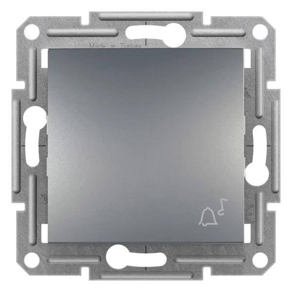 Schneider EPH0800162 Asfora Çelik Zil İşaretli Çerçevesiz Liht Anahtar