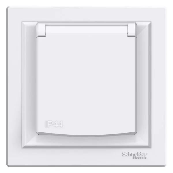 Schneider EPH2800621 Asfora IP44 Vidalı Beyaz Çerçeveli Kapaklı Ups Priz