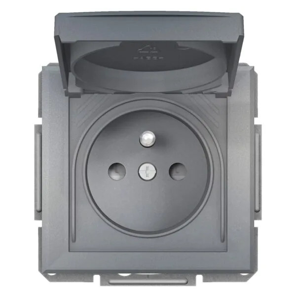 Schneider EPH2800662 Asfora Plus IP44 Vidalı Çelik Çerçevesiz Kapaklı Ups Priz