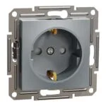 Schneider EPH2900262 Asfora Çelik Çocuk Korumalı Topraklı Priz