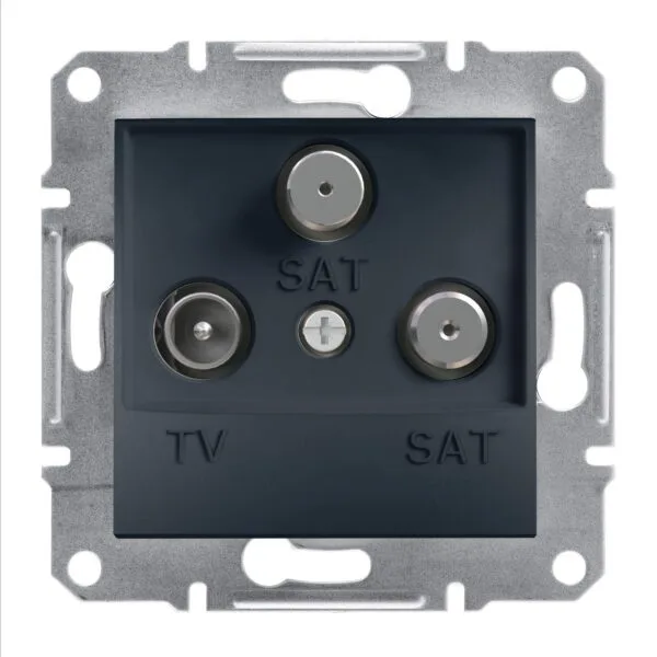 Schneider EPH3600171 Asfora 3Lü 1DB Antrasit TV-SAT-SAT Prizi