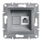 Schneider EPH4100162 Tek Çıkışlı Asfora Çelik RJ11 Telefon Prizi