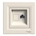 Schneider EPH4370523 Asfora 1XRJ45 Krem Çerçevesiz Konnektörsüz Data Prizi