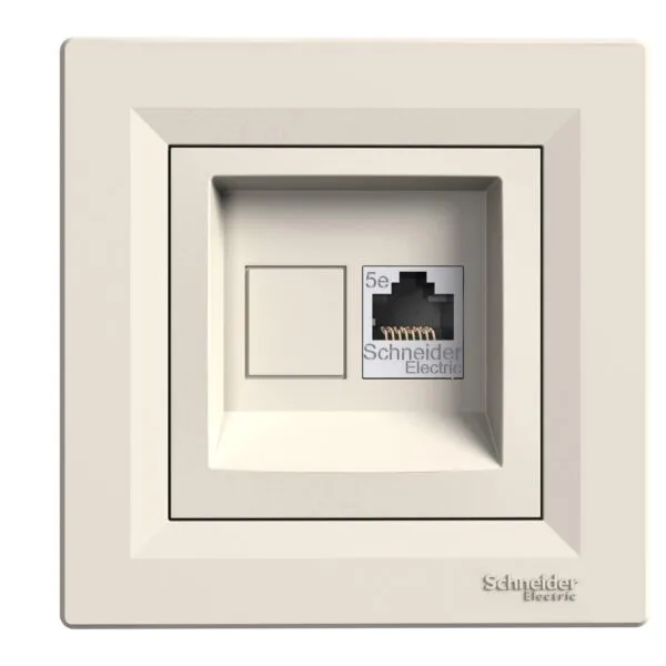 Schneider EPH4370523 Asfora 1XRJ45 Krem Çerçevesiz Konnektörsüz Data Prizi