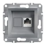 Schneider EPH4700162 Asfora Tek Çıkışlı Çelik RJ45 CAT6 UTP Telefon Prizi