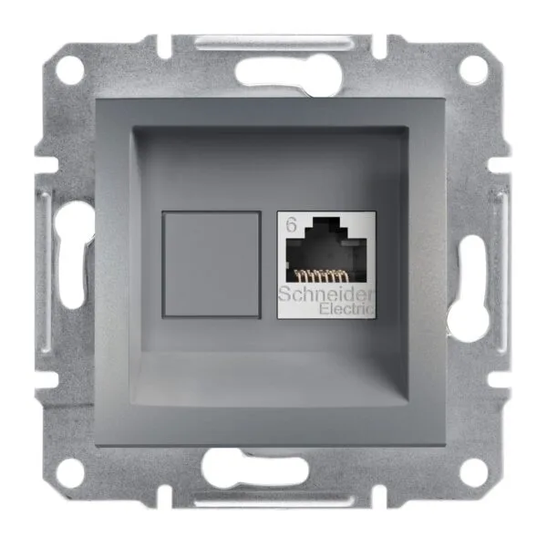 Schneider EPH4700162 Asfora Tek Çıkışlı Çelik RJ45 CAT6 UTP Telefon Prizi
