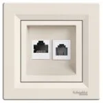 Schneider EPH5200123 Asfora Krem Çerçeveli RJ45 CAT6 Utp+rj11 Priz