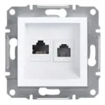 Schneider EPH5270121 Asfora Beyaz Çerçevesiz RJ11 RJ45 CAT6 Utp Telefon Data Prizi