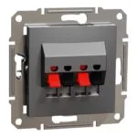 Schneider EPH5700171 Asfora Plus İkili Çerçevesiz Vidasız Antrasit Hoparlör Prizi