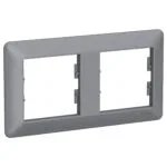 Schneider EPH5805262 Asfora Em Plus 2LI Çelik Yatay Anahtar Priz Çerçevesi