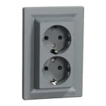 Schneider EPH9900162 Asfora Çelik 2li Topraklı Priz
