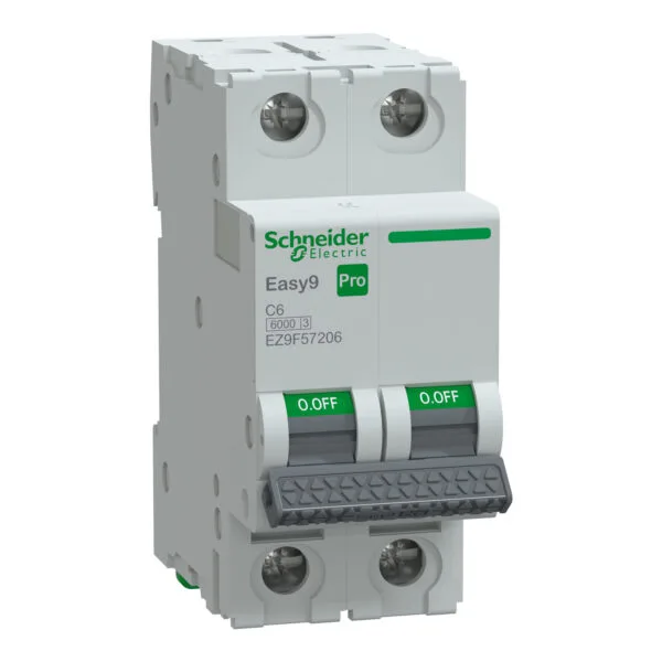 Schneider EZ9F57206 Easy 9 Pro 2P 6A 6 KA C Tipi Otomatik Sigorta