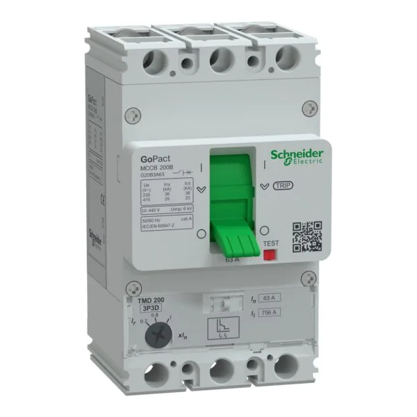 Schneider G20B3A63 GoPact MCCB 200B 3P3D 63A Ayar Sahalı Şalter