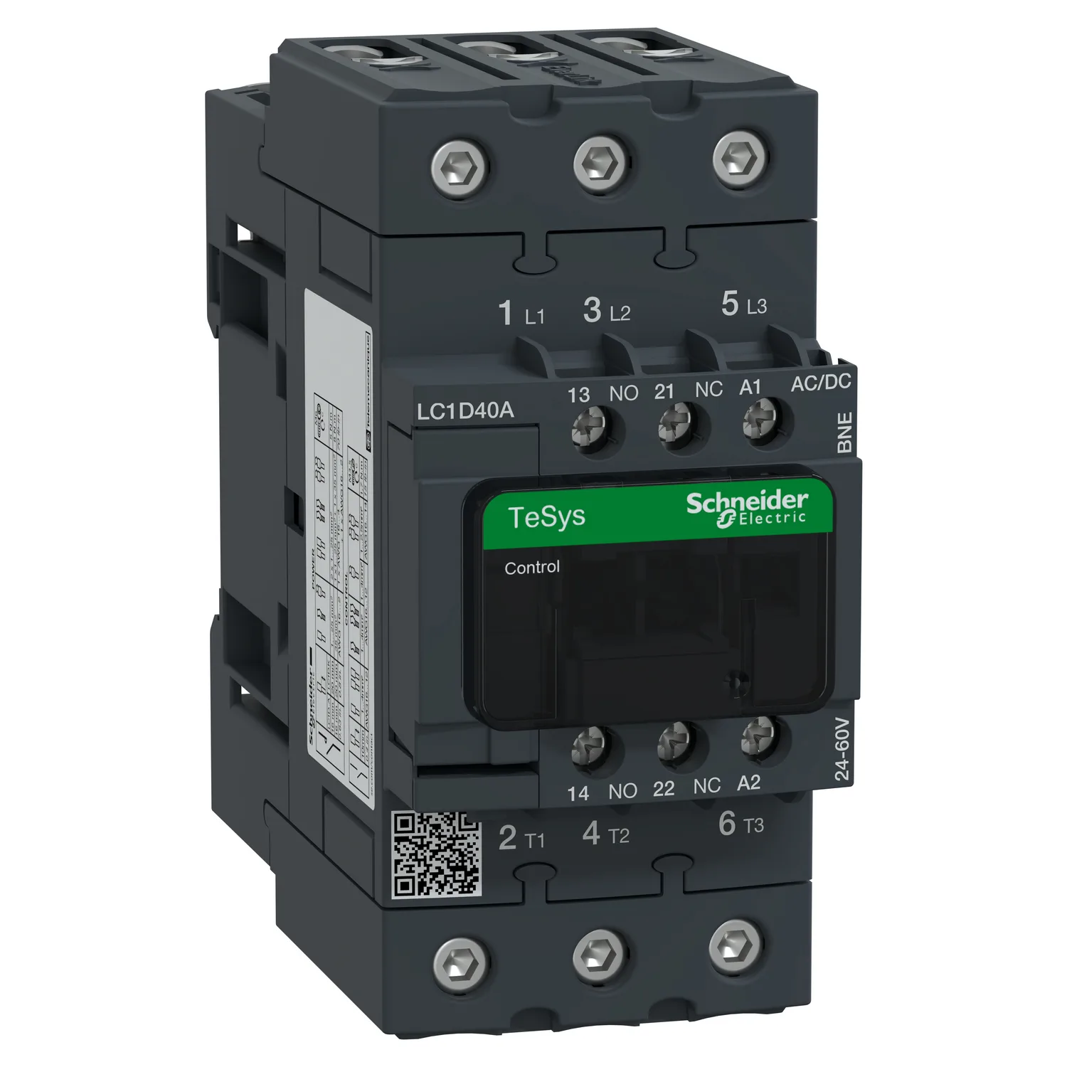 LC1D40ABNE - Main Schneider LC1D40ABNE TESYS D Green 24-60V Ac/dc AC3 40A Kontaktör
