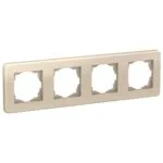 Schneider LNA5800424 Leona 4Lü Metalik Bej Çerçeve