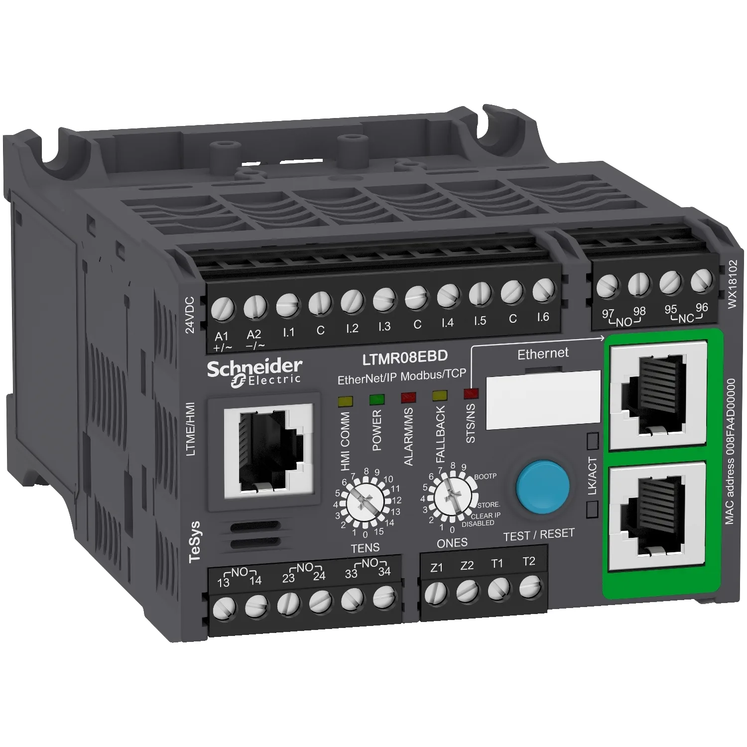 LTMR08EBD - Main Schneider LTMR08EBD TESYS T 0.4 8A 24VDC Ethernet/ıp Modbus/tcp 6 Logic İnputs 3 Logic Outputs Motor Kontrolörü