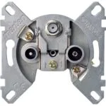 Schneider MTN466097 Merten 3 Çıkışlı TV+FM+SAT Yıldız Sonlu Priz