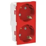 Schneider NU306703A Yeni Unica 2li Kırmızı Çocuk Korumalı Topraklı Priz