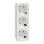 Schneider NU307618 Yeni Unica 3lü Beyaz Çocuk Korumalı Topraklı Priz