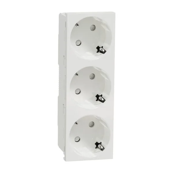 Schneider NU307618 Yeni Unica 3lü Beyaz Çocuk Korumalı Topraklı Priz