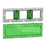 Schneider NU7006C Yeni Unica 3lü 6-8 Modüllü Kapaklı Plastik Montaj Plakası