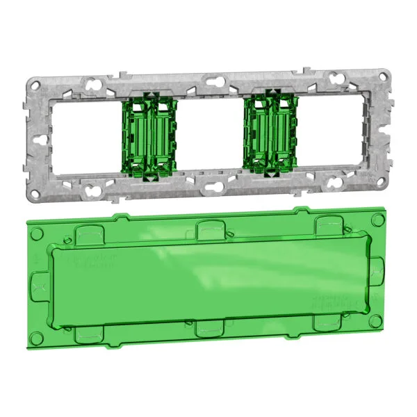 Schneider NU7006C Yeni Unica 3lü 6-8 Modüllü Kapaklı Plastik Montaj Plakası