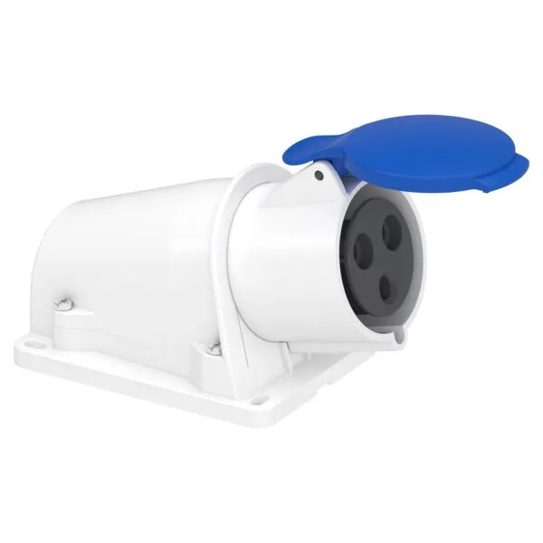 Schneider PKF32W423 Pratika 200-250V AC 3x32A 2P+E Monofaze IP44 Vida Bağlantılı Eğik Duvar Prizi