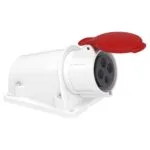 Schneider PKF32W434 Pratika 380-415V AC 4x32A 3P+E Trifaze IP44 Vida Bağlantılı Eğik Duvar Prizi