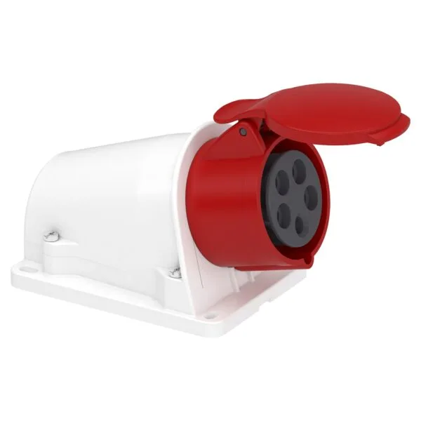 Schneider PKY16W435 Pratika 380-415V AC 5x16A 3P+N+E Trifaze IP44 Hızlı Bağlantılı Eğik Duvar Prizi