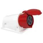 Schneider PKY32W434 Pratika 380-415V AC 4x32A 3P+E Trifaze IP44 Hızlı Bağlantılı Eğik Duvar Prizi