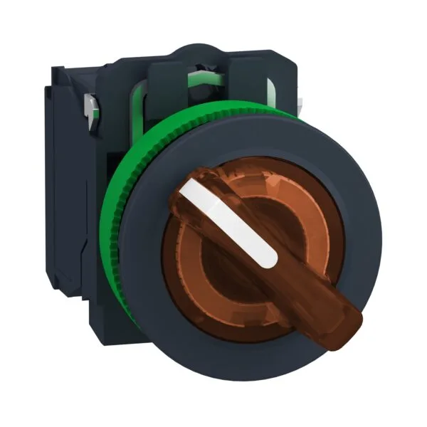 Schneider XB5FK125M5 230VAC 1NA+1NK Yeşil Gömülü Işıklı Mandallı Ledli Kumanda Butonu