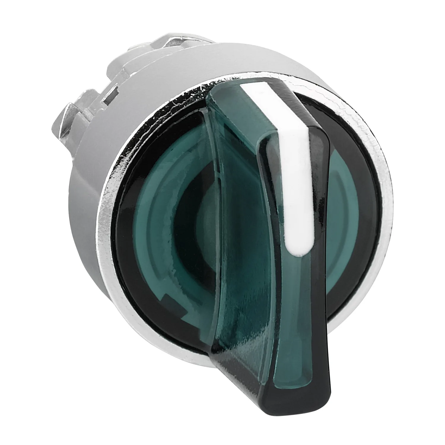 ZB4BK1333 - Main Schneider ZB4BK1333 22mm 3 Konumlu Sabit Yeşil Işıklı Mandal Buton Başlığı