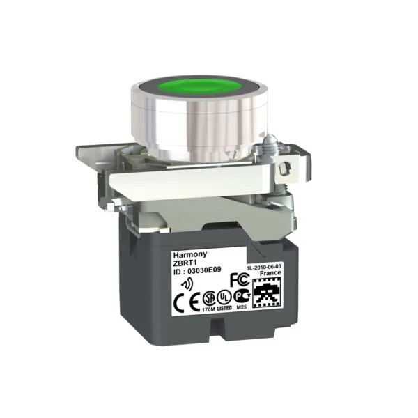 Schneider ZB4RTA3 22mm Metal Yeşil Başlıklı İletici Buton
